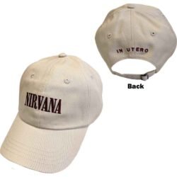 Nirvana <br>  Unisex Baseball Cap: Text Logo in Utero (Sand)
